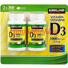 Kirkland Signature Vitamin D3, 1000 IU 2 packs